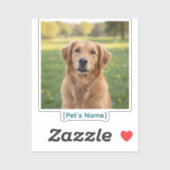 Custom Pet Photo Sticker | Personalized Name Vinyl (Feuille)
