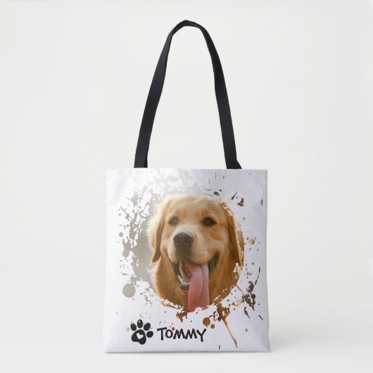 Custom Pet Photo Tote Bag with Name – All Over Pri (Devant)