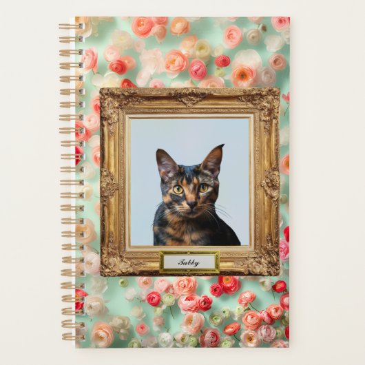 Custom Pet Portrait Notebook – Your Cat in a Frame (Devant)