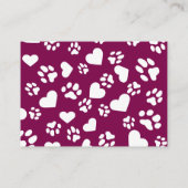 Custom Pet Sitter Visitekaartje – Granaat Rood (Achterkant)