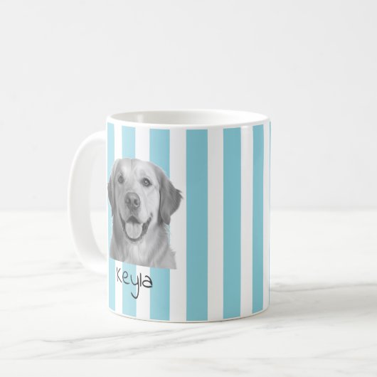 Custom Pet Striped Mug Using Pet Photo (Devant gauche)
