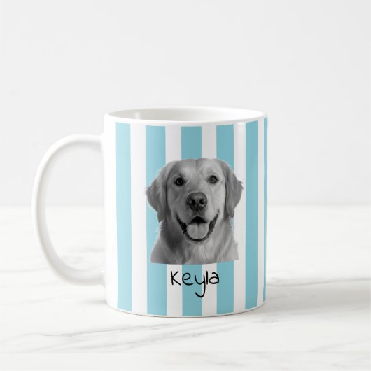 Custom Pet Striped Mug Using Pet Photo (Gauche)
