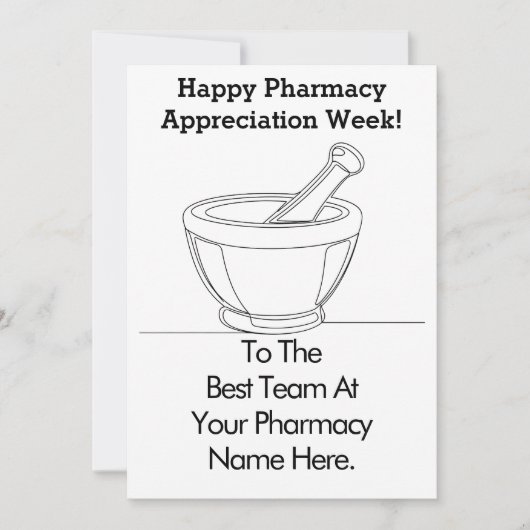 Custom Pharmacy Appreciation Week Kaart (Voorkant)