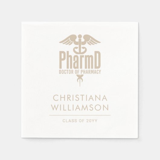 Custom PharmD Doctor of Pharmacy Graduation Party Servet (Voorkant)