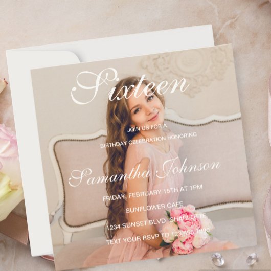 Custom photo 16th Birthday card - Personalised Kaart