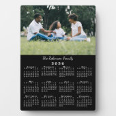 Custom Photo and Name 2026 Calendar Black Desktop Fotoplaat (voorkant)