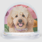 Custom Photo and Name Double Sided Pet  Sneeuwbol (Achterkant)