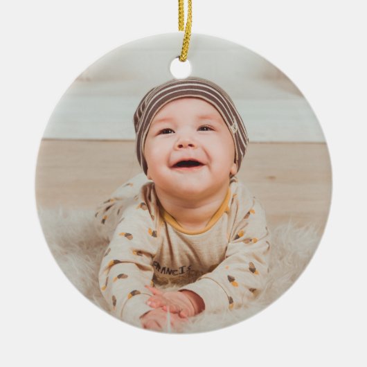 Custom photo and text keramisch ornament (Voorkant)