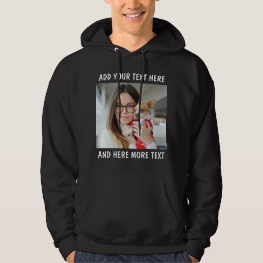 Custom Photo and Text Or Name Hoodie (Voorkant)