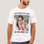 Custom Photo and Text White T-shirt (Voorkant)
