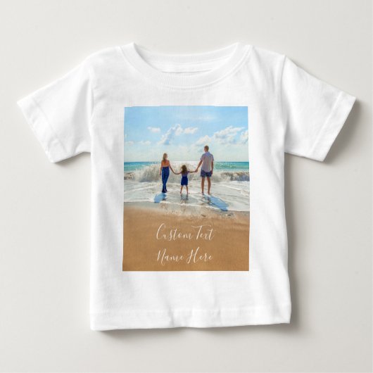 Custom Photo Baby T-Shirt Uw foto's en tekst (Voorkant)