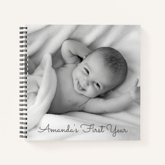 Custom Photo Baby's eerste jaar dagboek Notitieboek (Voorkant)