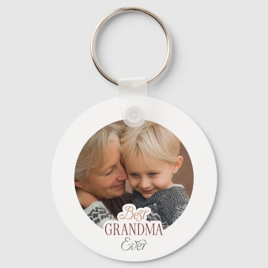 Custom Photo Best Grandma Ever Sleutelhanger (Voorkant)