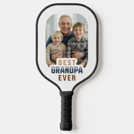 Custom Photo Best Grandpa Ever Pickleball Paddle (Achterkant)