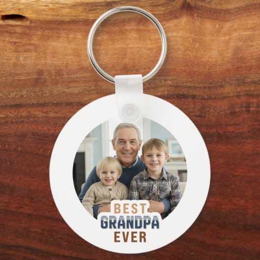 Custom Photo Best Grandpa Ever Sleutelhanger (Achterkant)