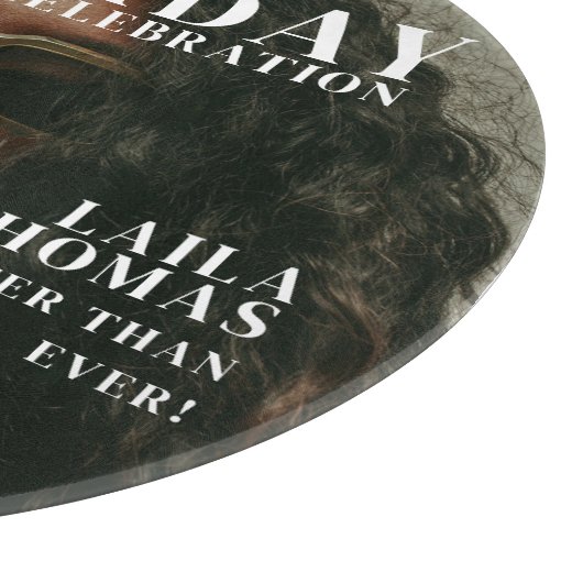 Custom Photo Birthday Party Magazine Cover Snijplank (Hoek)