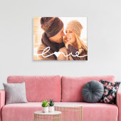 Custom Photo Canvas | Hand Lettered Love Script Afdruk (Insitu (Woonkamer))