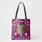 Custom Photo Cat Lover Tote Bag (Devant)
