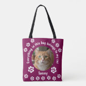 Custom Photo Cat Lover Tote Bag (Dos)