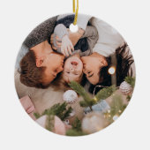 Custom Photo Christmas Keramisch Ornament (Voorkant)