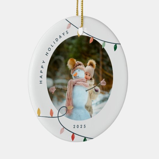 Custom Photo Christmas Ornament with Lights (Rechts)