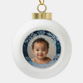 custom photo Christmas snowflake ceramic ornament (Voorkant)