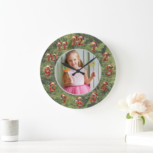 Custom Photo Clock | Gift for Christmas Grote Klok (Huis)