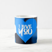 Custom Photo Coffee Mug with Blue Heart Design (Centre)