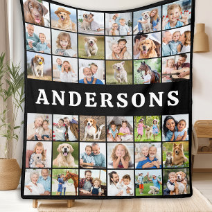 Custom Photo Collage 36 Gepersonaliseerde Moderne Fleece Deken