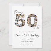 Custom Photo Collage 50th Birthday Invitation (Devant)