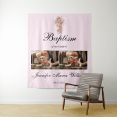 Custom Photo Collage Christening Baptism Backdrop Wandkleed (In situ)