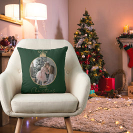 custom photo collage Merry Christmas bauble Kussen