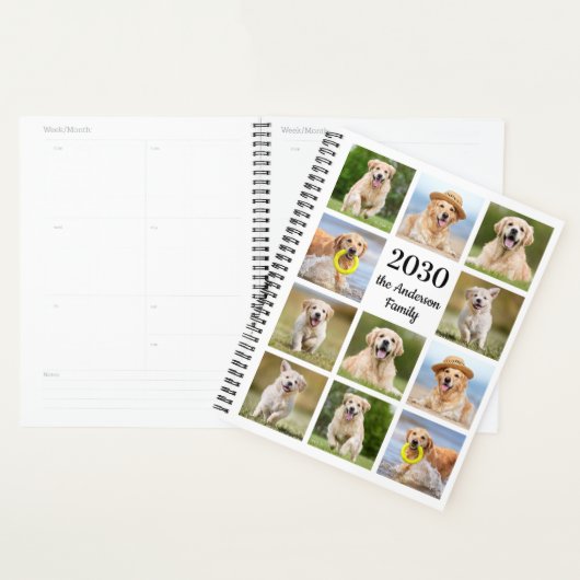 Custom Photo Collage Modern Creëer Uw Eigen Jaarli Planner (Display)