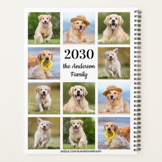 Custom Photo Collage Modern Creëer Uw Eigen Jaarli Planner (Achterkant)