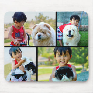 Custom Photo Collage Mousepad Voeg je 4 foto's toe Muismat
