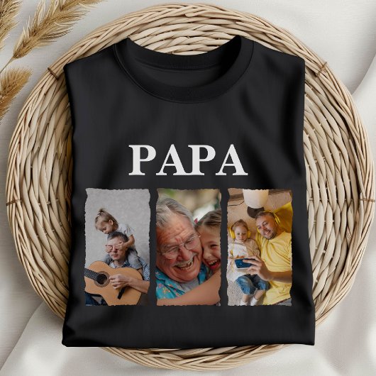 Custom Photo Collage Papa – Personalized Gift T-shirt