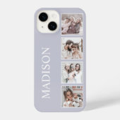 Custom Photo Collage Personalized Lavender iPhone Hoesje (Achterkant)