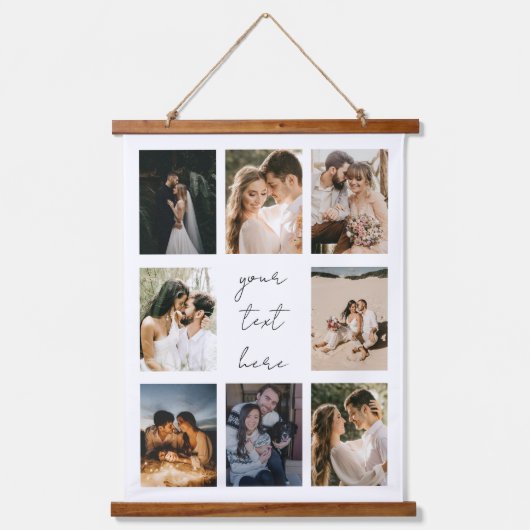 Custom Photo Collage Personalized Picture Family Hangend Wandkleed (Voorkant)