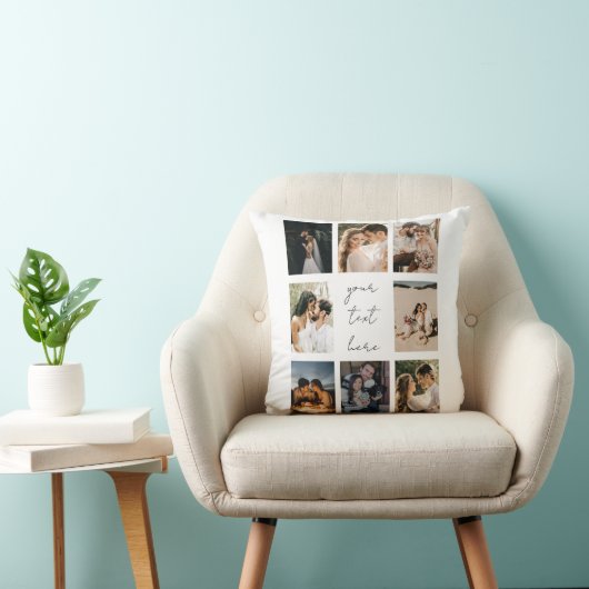Custom Photo Collage Personalized Picture Family Kussen (Stoel)