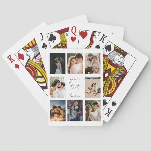 Custom Photo Collage Personalized Picture Family Pokerkaarten (Achterkant)