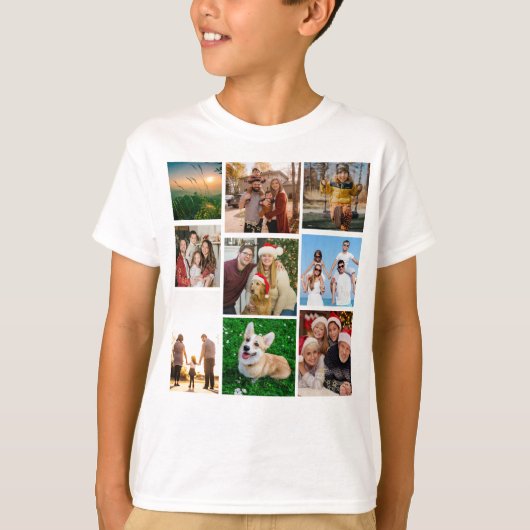 Custom Photo Collage Shirt, Custom 9 Photos T-shirt (Voorkant)