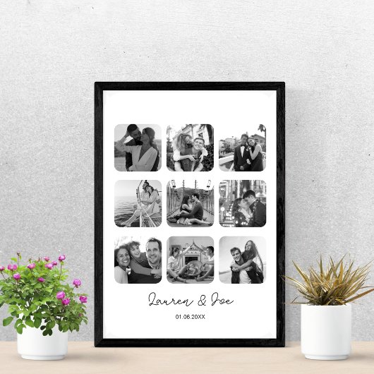 Custom Photo Collage Valentijnsdag Gift hem haar Poster
