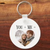 Custom Photo Couple Love Heart Keychain (Voorkant)