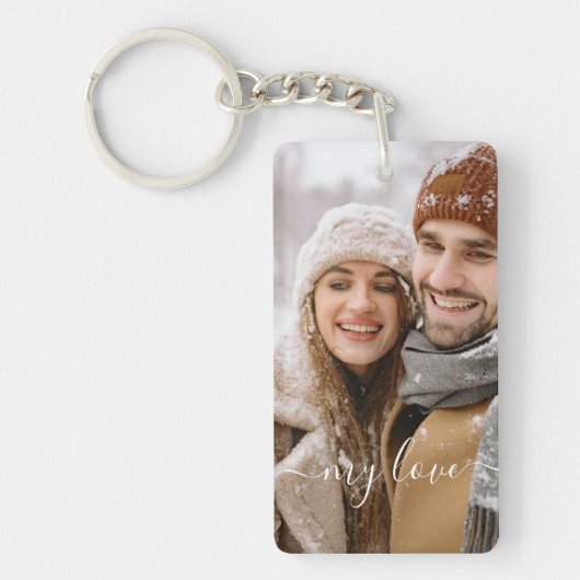 Custom Photo Couple My Love Keychain (Voorkant)