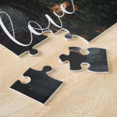 Custom Photo Couple Romantic Script Keepsake Legpuzzel (Zijkant)