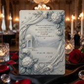 Custom Photo Cream Hydrangea Neoclassical Wedding Bedankkaart