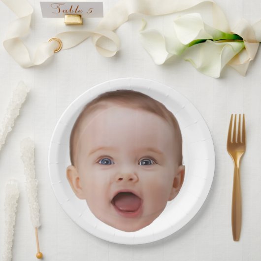 Custom Photo, Custom Photo Face Papieren Bordje (Huwelijk)