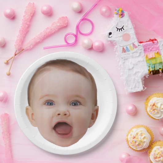 Custom Photo, Custom Photo Face Papieren Bordje (Feest)