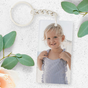 Custom Photo Cute Kids Design Your Own 2 Image Sleutelhanger