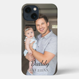Custom Photo "DADDY'' new father iPhone 13 Hoesje